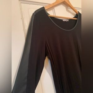 Black Tunic with Pleather Arm Stripe